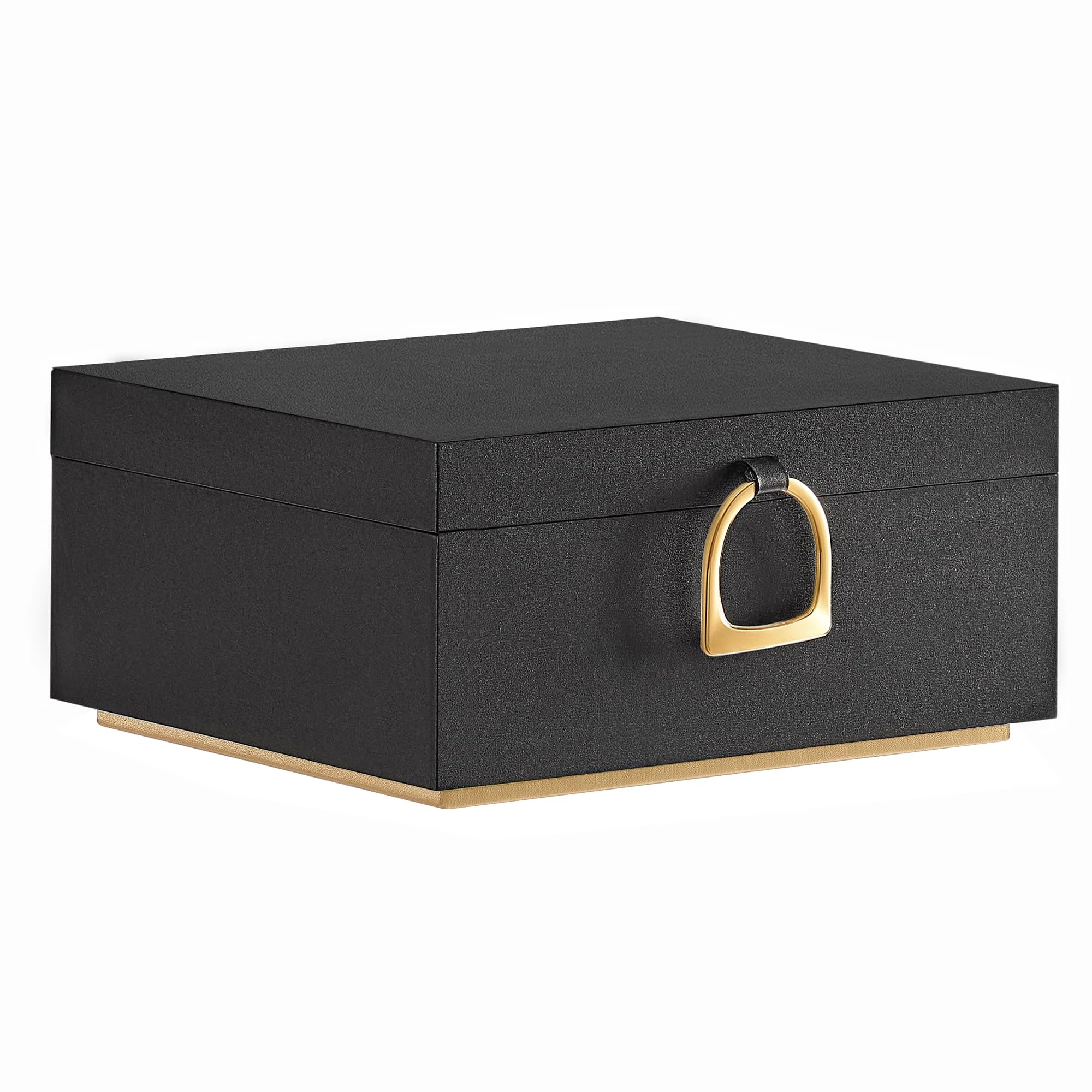 SONGMICS 2-Layer Jewellery Box, Jewellery Organiser with Handle, Removable Jewellery Tray, Jewellery Storage, Floating Effect, 20.5 x 24 x 11 cm, Gift Idea, Black JBC165B01