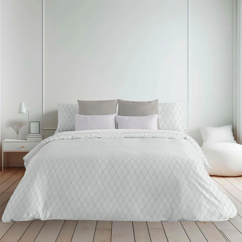 BELUM | Duvet Cover for Bed: 240 x 220 cm | Fabric: 100% Organic Cotton 175 Thread Count | Oeko-Tex Certified | Model: Blenheim