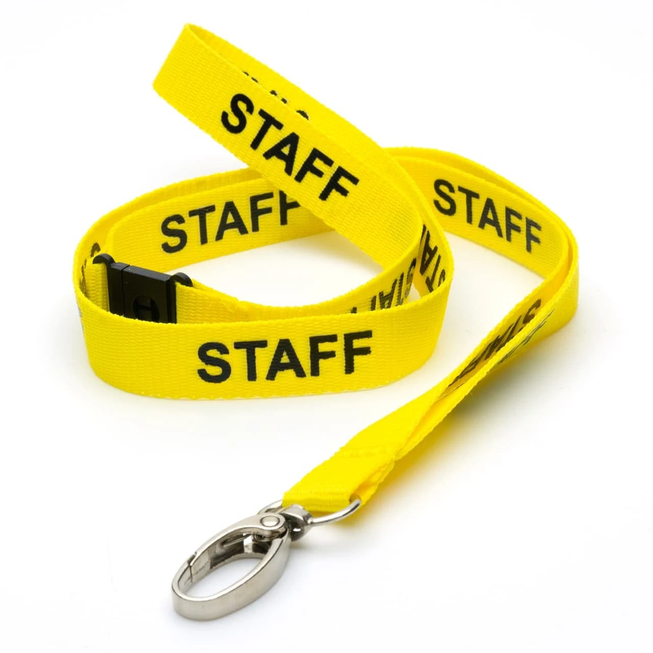 CKB LTD Yellow Staff LANYARDS Breakaway Safety Lanyard Neck Strap Swivel Metal Clip for ID Card Holder - Pull Quick Release Design Pack of 10