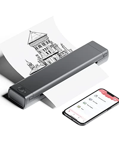 Phomemo M08F Portable Printers Wireless for Travel, Thermal Printer Support 8.5" X 11" US Letter, Bluetooth Inkless Printer Compatible with iOS, Android, Laptop for Travel, Office, Home