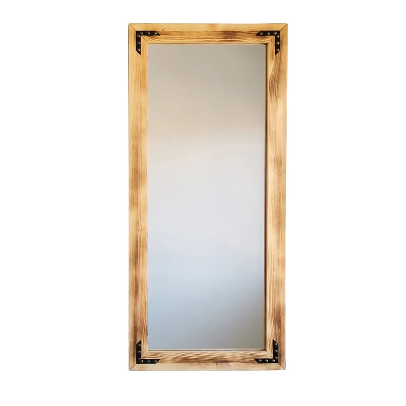 WELL HOME MOBILIARIO & DECORACIÓN Mirror, 100% Pine Solid Wood, Walnut