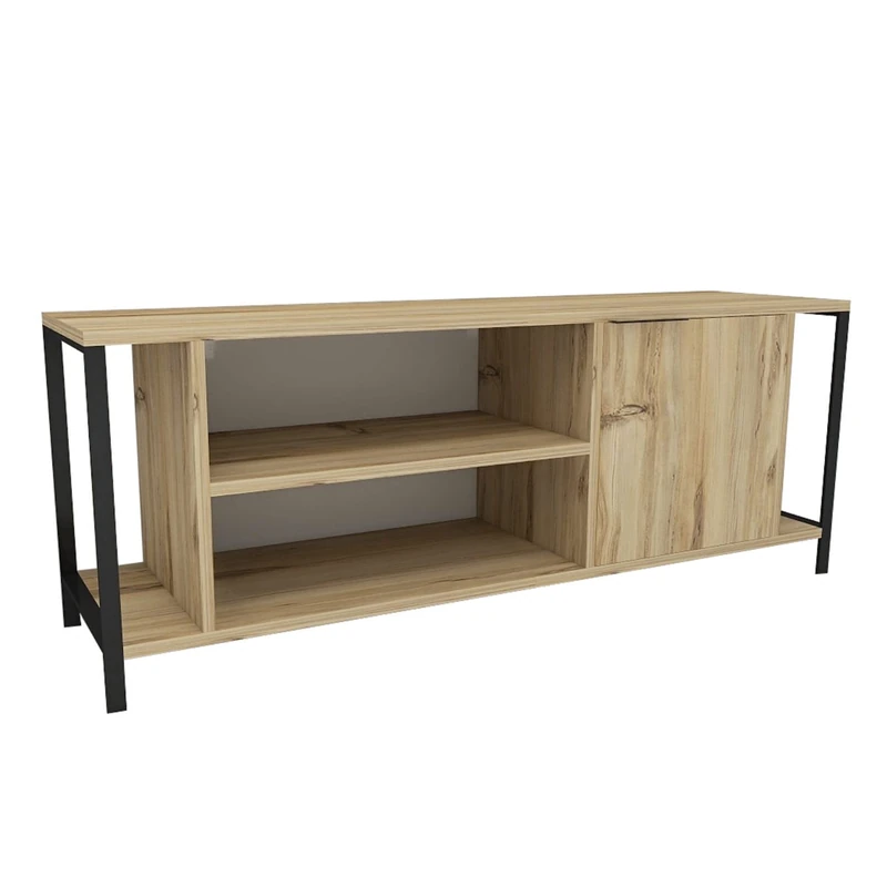 WELL HOME MOBILIARIO & DECORACIÓN TV table, 100% melamine coated chipboard, black felt colour