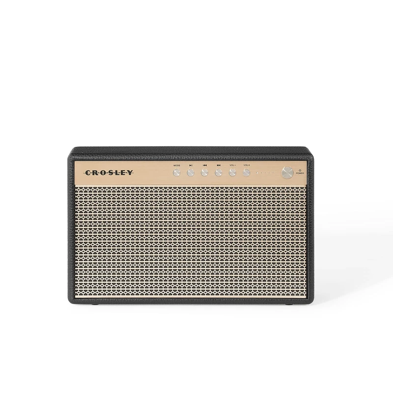 Crosley Montero Retro Bluetooth Speaker - Portable Bluetooth Speaker wireless, Rechargeable Battery, 20W Home, Outdoor Speaker, 8H Music Playtime, Microphone, Aux In, USB Phone Charger - Black