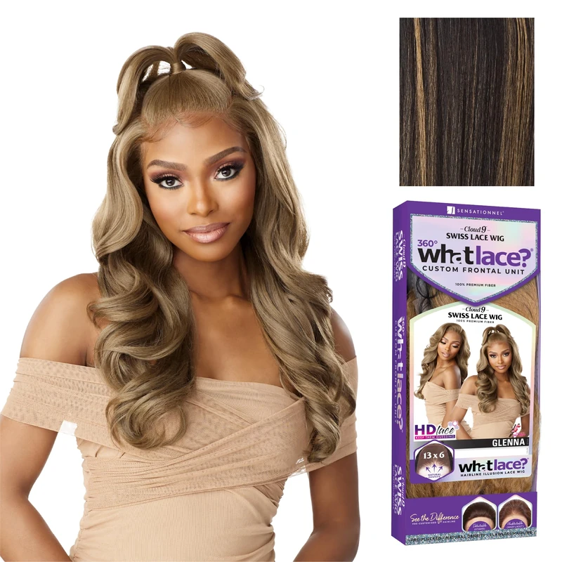 Sensationnel What Lace 13X6 Wigs - Glenna Lacefrontal Hand Tied Glueless Synthetic With Natural Density Preplucked Hairline (BALAYAGEGOLD) - Image 1
