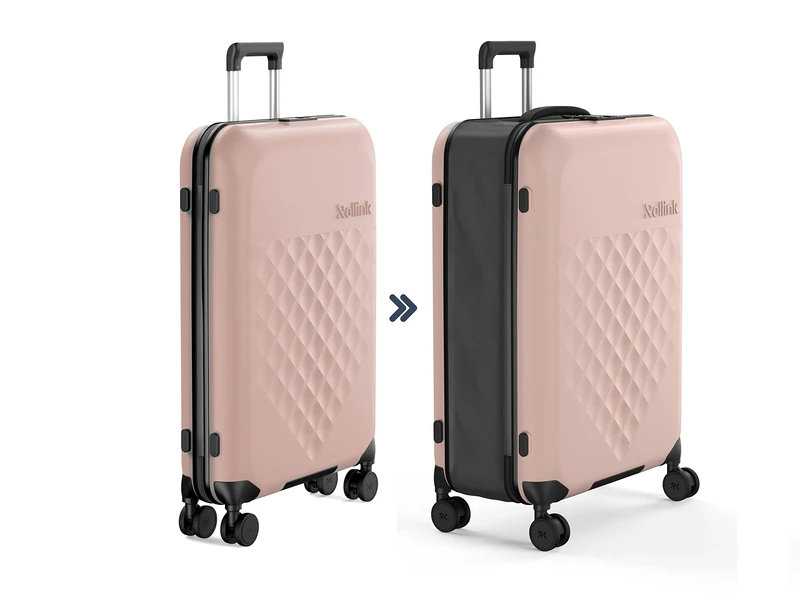 Rollink Vega 360 Spinner - Lightweight, Foldable Case for Space-Saving Storage., Rose Smoke, Check in L, Suitcase - Image 1