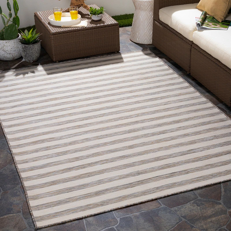 Livabliss Valencia Indoor Outdoor Rug - Large Boho Rugs for Living Room 120x170 cm Dining, Kitchen Carpet, Patterned Neutral and Coloured Rugs, Waterproof, Stain Durable - Beige and Cream
