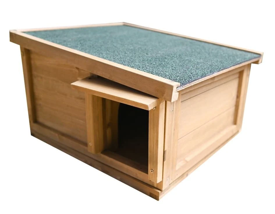 Unibos | Luxury Hedgehog House | Hedgehog Feeding Station | Hedgehog Hibernation Shelter | Hedgehogs Wooden Houses | Safe & Secure Predator Proof | Pitched Roof | Waterproof | 45x41x26.2cm