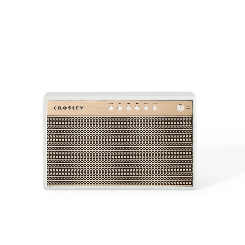 Crosley Montero Retro Bluetooth Speaker - Portable Wireless Speaker, 20W, 8H Playtime, USB Charger, White