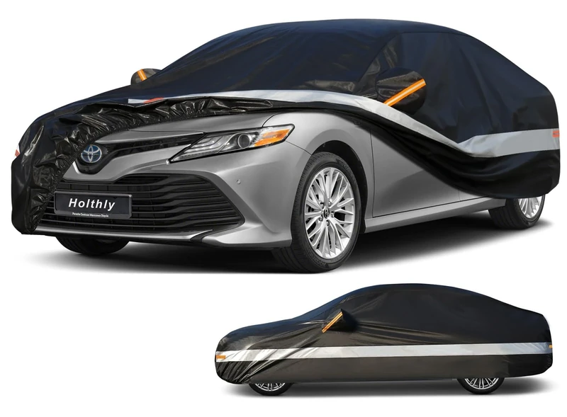 Holthly 10 Layers Sedan Car Cover Waterproof All Weather for Automobiles,100% Waterproof Outdoor Car Covers Rain Snow UV Dust Protection. Custom Fit for Honda Accord, Hyundai Sonota, Toyota Camry,etc