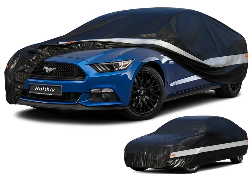 Holthly 10 Layers Coupe Car Cover Waterproof All Weather for Automobiles,100% Waterproof Outdoor Car Covers Rain Snow UV Dust Protection. Custom Fit for Ford Mustang,Chevy Camaro, Porsche 911,etc