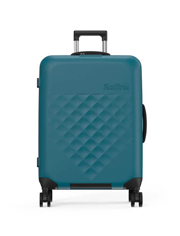 Rollink Vega 360 Spinner - Lightweight, Foldable Case for Space-Saving Storage., Deep Lagoon, Carry-On, Suitcase