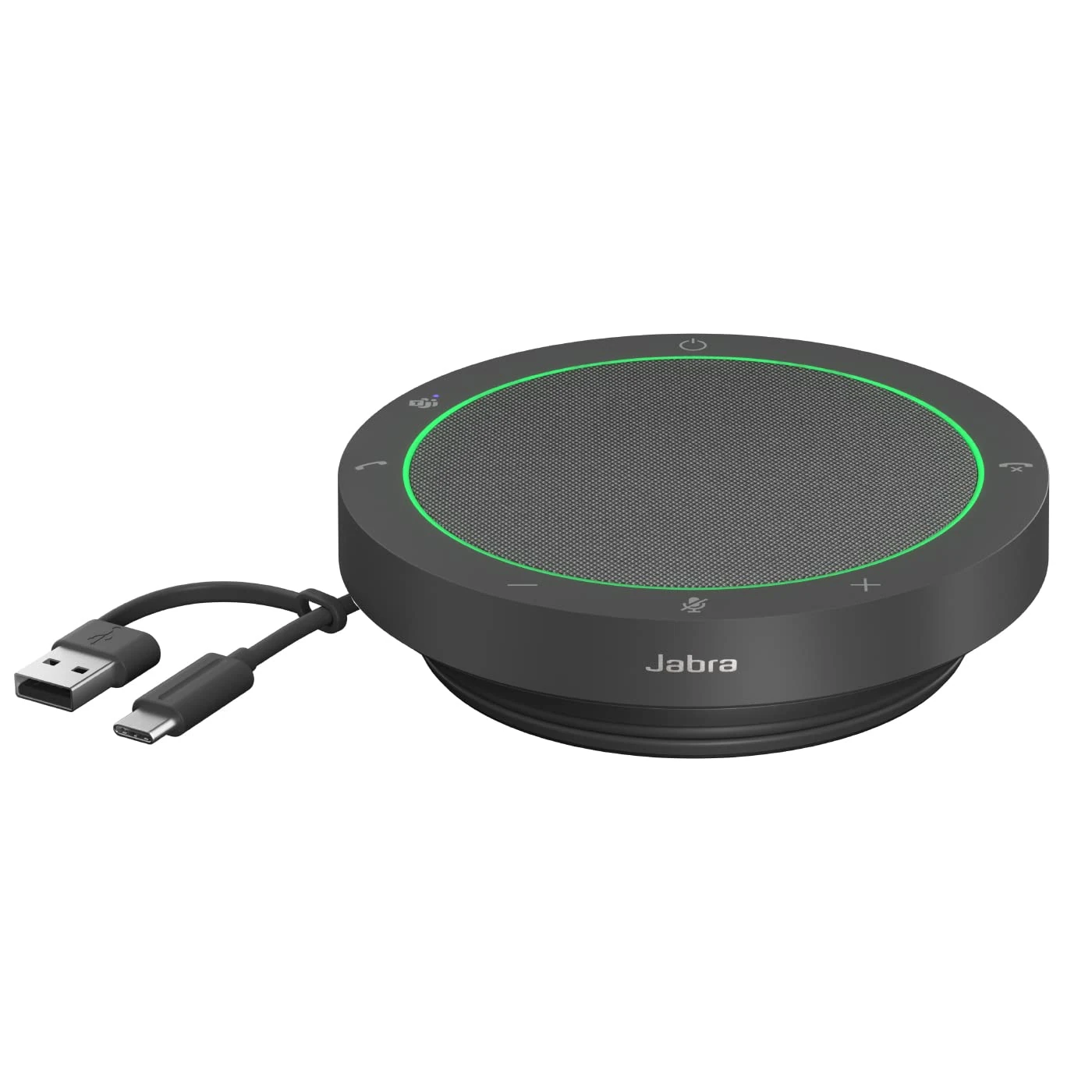 Jabra Speak2 40 Portable Speakerphone with 4 Noise-cancelling Mics, Full-range 50mm Speaker, Wideband Audio and USB A and USB C connections - MS Teams Certified, Works with Other Platforms - Dark Grey