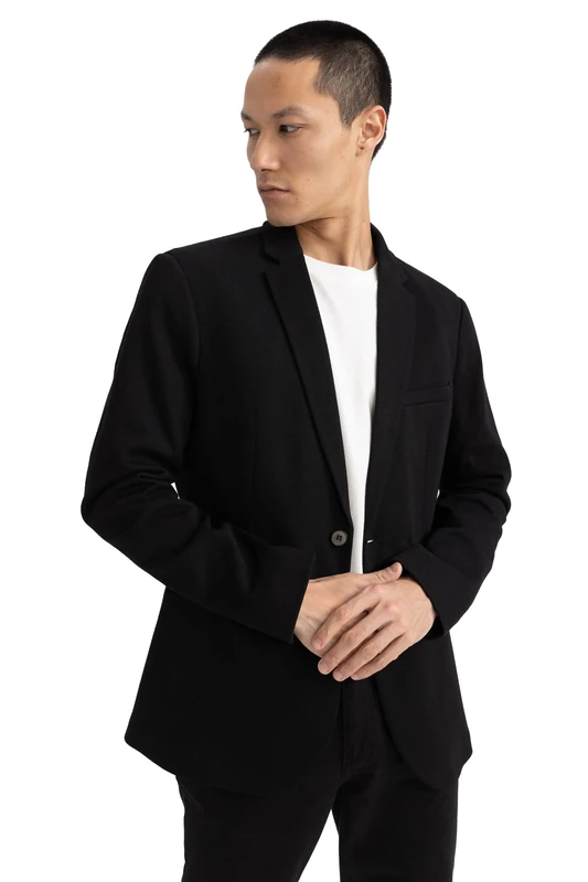 DeFacto Men's Blazer, Black, 46