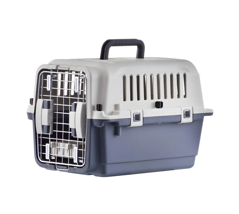 Lanco Portable Plastic Dog and Cat Carrier - 24x16x16 Gray