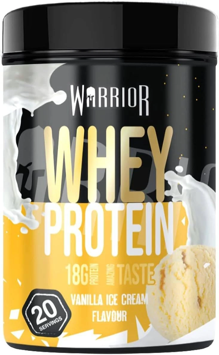 Warrior Whey Protein Powder | High Protein Shake for Muscle Growth, Recovery & Weight Loss | Up to 36g Whey per Serving | Low Carb, Low Sugar, Keto Protein | GMP Certified - Vanilla
