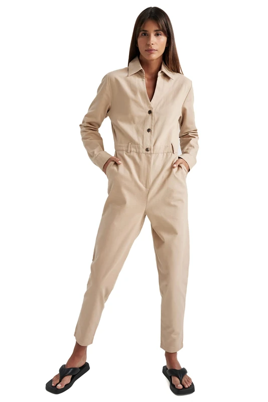 DeFacto Women's A2252AX Overalls, Stone, 38 - Image 1