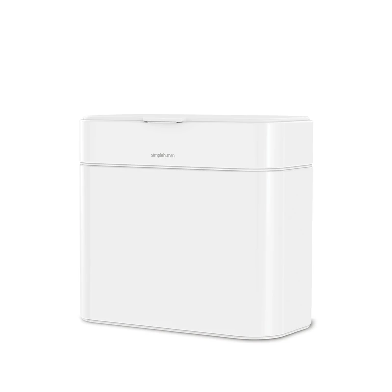 simplehuman Compost Caddy, 4L Countertop Kitchen Compost Bin with Magnetic Dock for select Bins, Soft-Seal Lid, Removable Inner Bucket, White Steel - Image 1