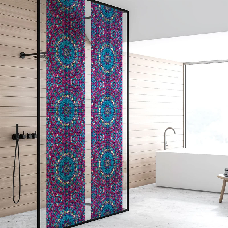 Opaque Window Film - Stained Glass Mauve - Sticker for Window & Shower Door - 40 x 200 cm
