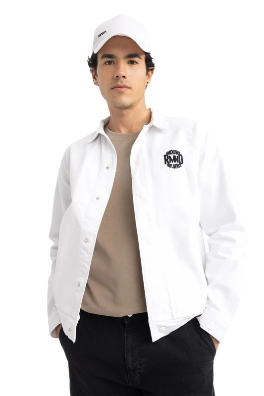 DeFacto Men's coat, White, XXL - Image 1