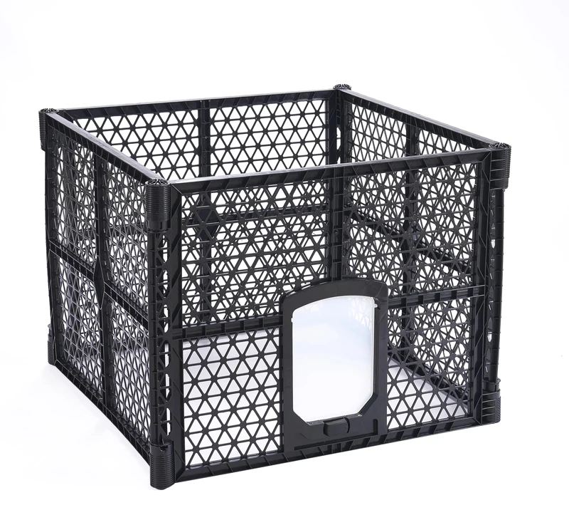 Lanco - 4-Panel Plastic Cage with Door. Easy Assembly and Transfer. Resistant. For Interiors and Exteriors. Measurements: 4 Panels, 35x35x26 inches (L*W*H)