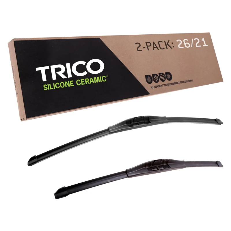 Trico Silicone Ceramic Automotive Replacement Windshield Wiper Blade, Ceramic Coated Silicone Super Premium All Weather includes 26 inch & 21 inch Beam blades (90-2621)