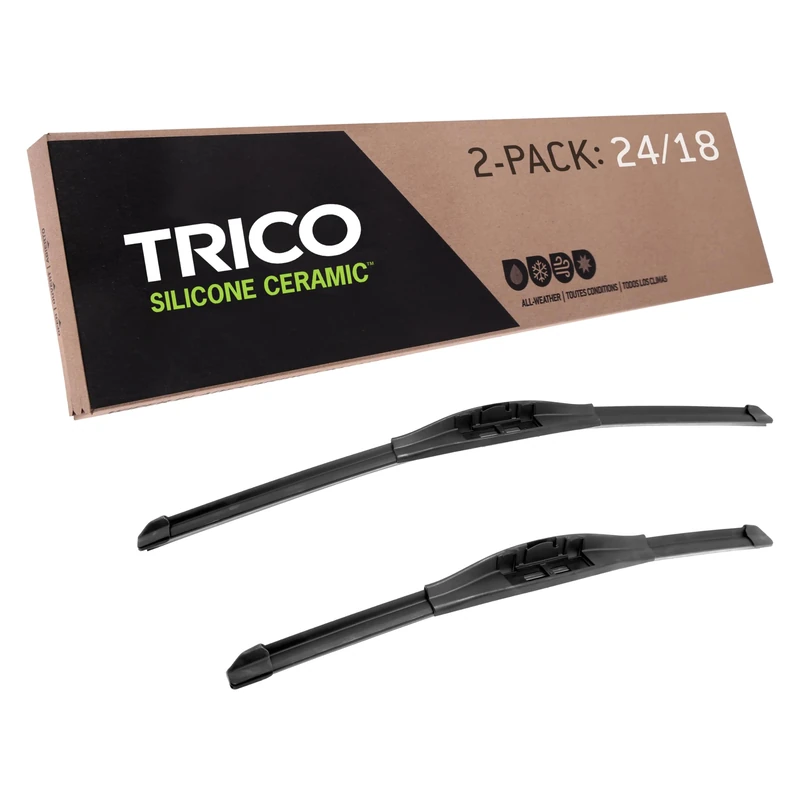 TRICO Silicone Ceramic Coated 24" + 18" Super Premium Automotive Replacement Windshield Wiper Blades (Set of 2), Passenger and Driver Side All-Weather Beam Wiper Blades for Select Vehicle Models