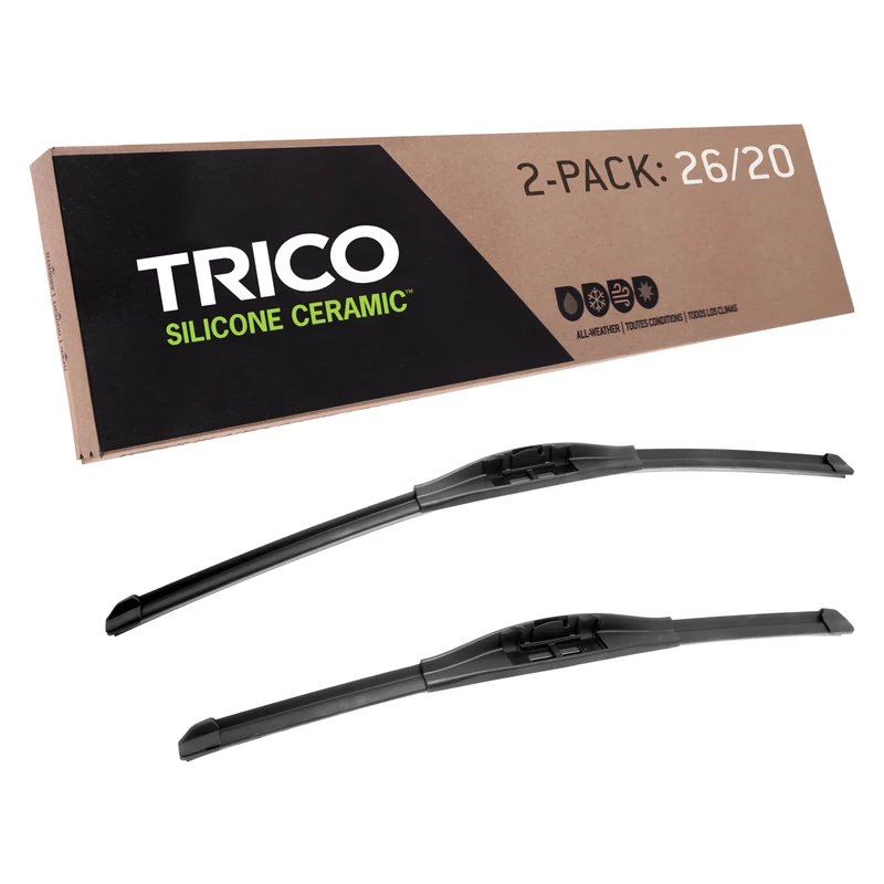 TRICO Silicone Ceramic™ (90-2620) 26 & 20 Inch Pack of 2 Automotive Replacement Windshield Wiper Blades, Ceramic Coated Silicone Super Premium Beam Blade for Select Vehicle Models