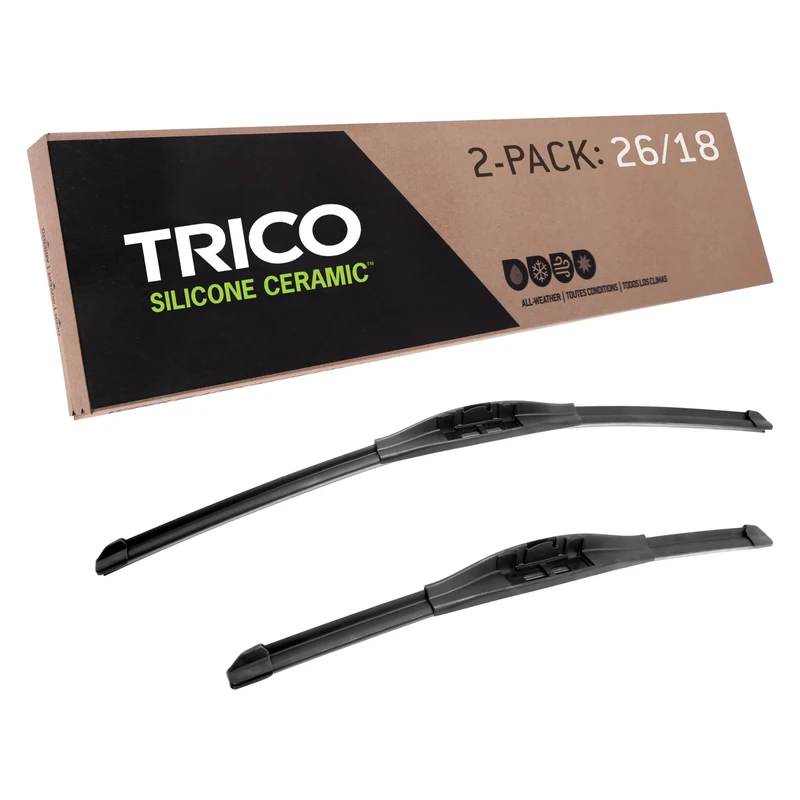 Trico Silicone Ceramic Automotive Replacement Windshield Wiper Blade, Ceramic Coated Silicone Super Premium All Weather includes 26 inch & 18 inch Beam blades (90-2618)