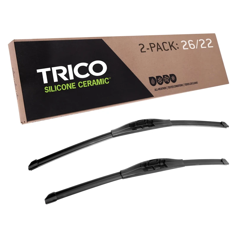 Trico Silicone Ceramic Automotive Replacement Windshield Wiper Blade, Ceramic Coated Silicone Super Premium All Weather includes 26 inch & 22 inch Beam blades (90-2622)