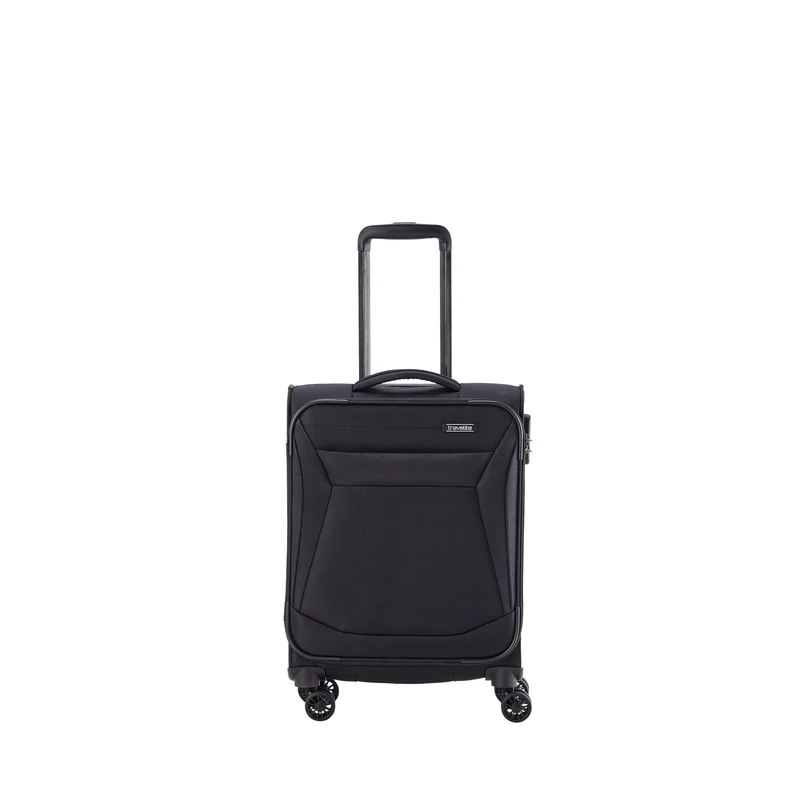 travelite 4-wheel suitcase hand luggage soft shell, IATA board luggage size; CHIOS series, trolley with edge protection + clip-on function, 55 cm, 34 liters