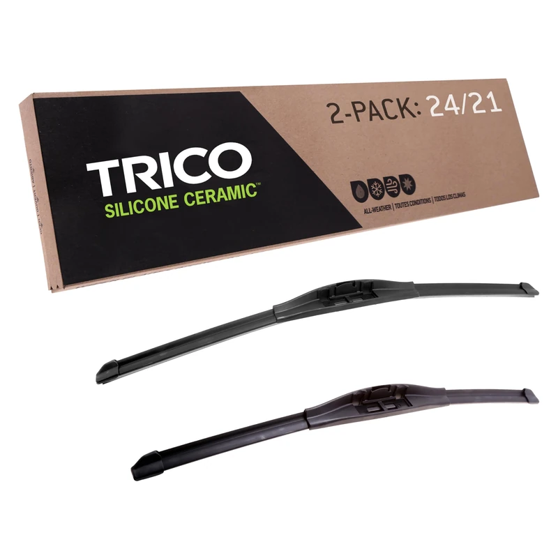 TRICO Silicone Ceramic Automotive Replacement Windshield Wiper Blade, Ceramic Coated Silicone Super Premium All Weather includes 24 inch & 21 inch Beam blades for Select Vehicle Models (90-2421)