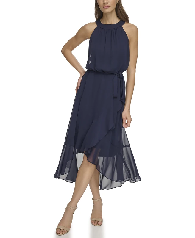Jessica Howard Women's Wedding Guest Sleevless Chiffon Dress Casual, Navy, 12 - Image 1