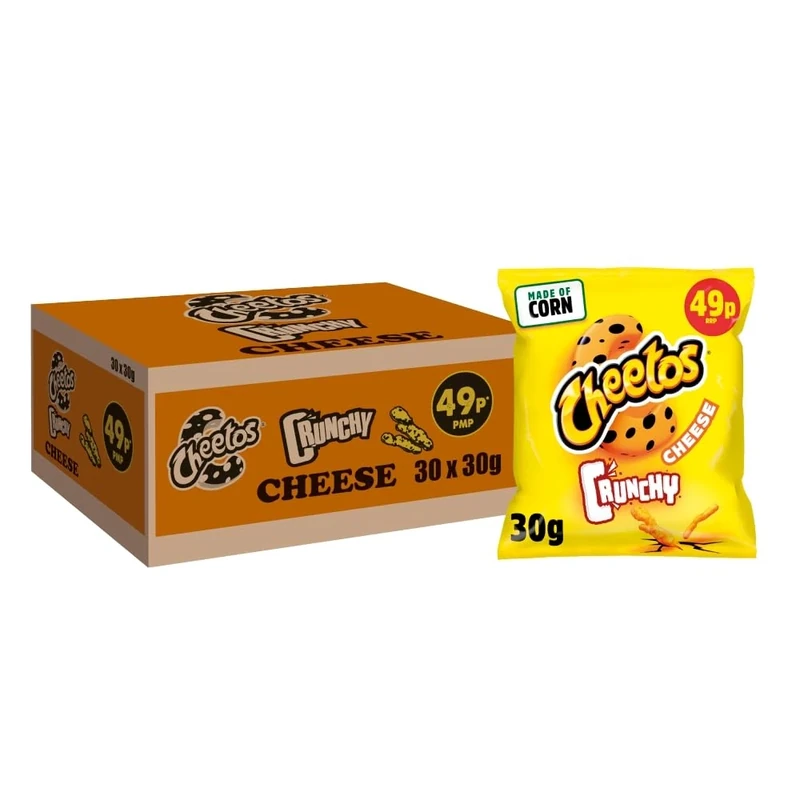 Cheetos Crunchy Cheese Snacks Crisps 49p RRP PMP 30g (Case of 30)