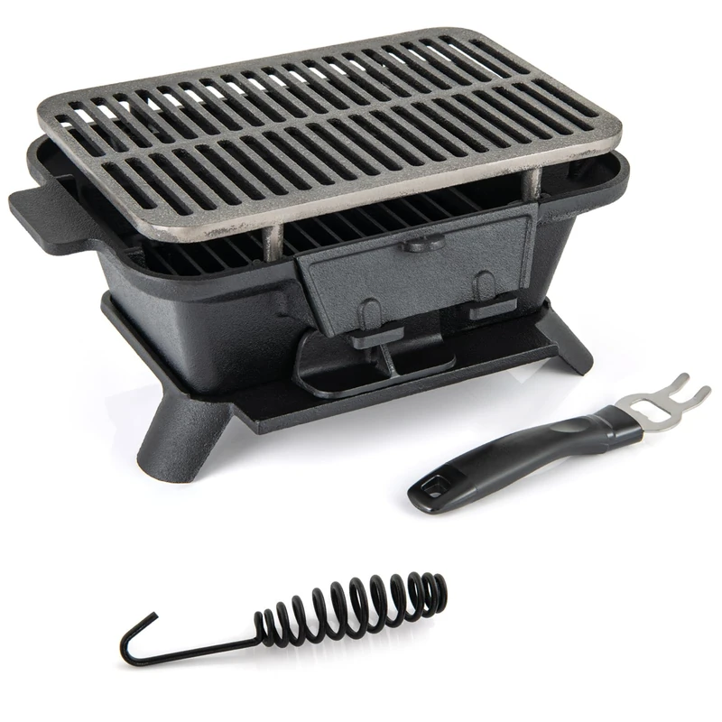 GiantexUK Cast Iron Charcoal Grill, Tabletop Barbecue Grill