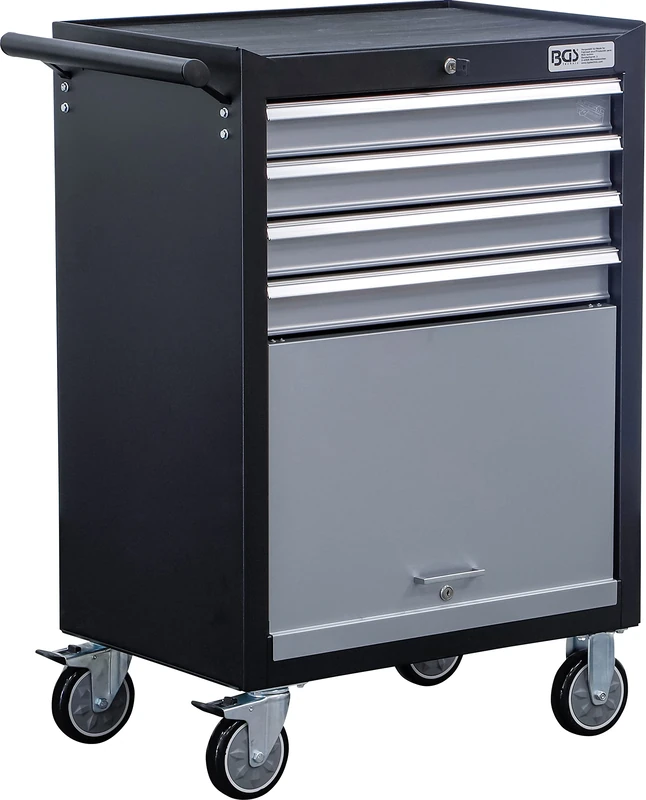 BGS 6070 | Workshop Trolley | 4 Drawers, 1 folding Compartment | empty