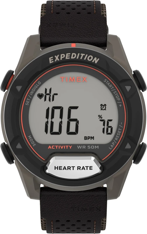 Timex Expedition Rugged Digital Men's 43mm Leather Strap Watch TW4B27100