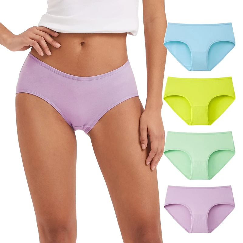 INNERSY Cotton Briefs Multipack of 4 - Low Rise, XXL, Spring Colors
