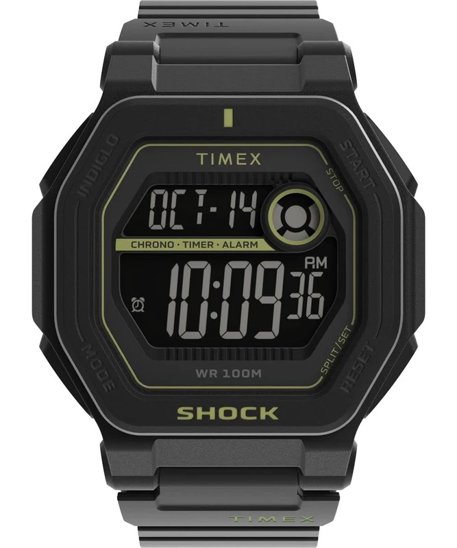 Timex Men's Trend 45 mm Watch - Black Resin Two- Piece Digital Neg Display Dial Black Case TW2V59800