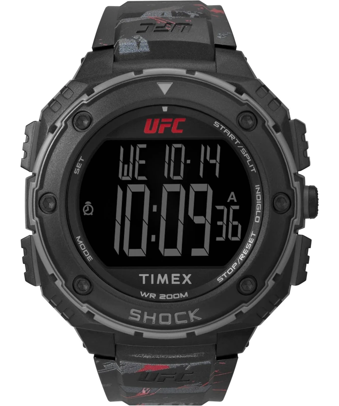 Timex UFC Strength Shock XL Men's 50mm Black Resin Strap Watch TW2V85100