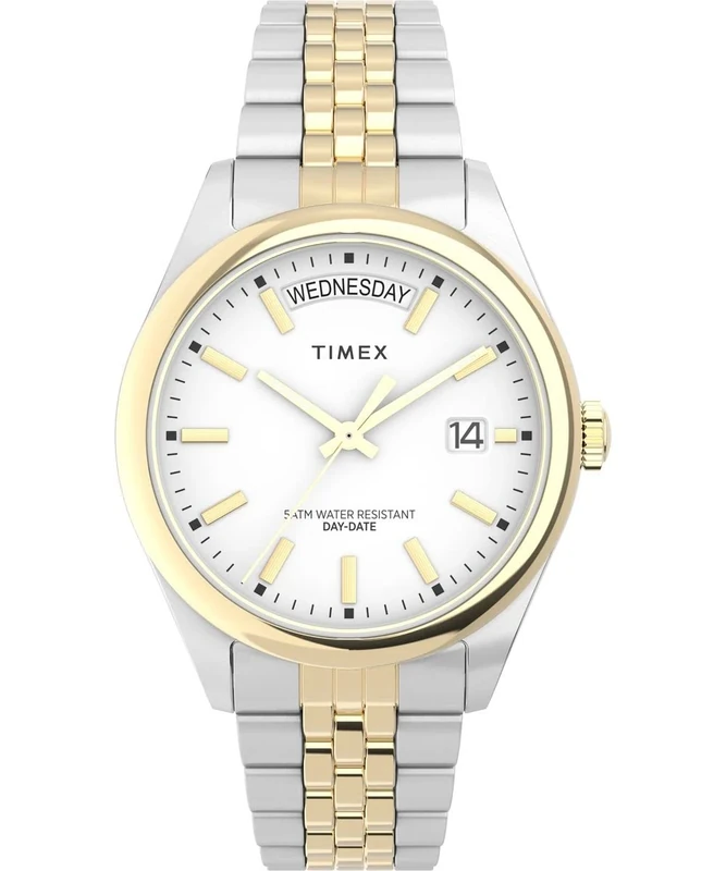 Timex Women's Trend 36 mm Watch - Two-Tone Stainless Steel Bracelet White Dial Two-Tone Case TW2V68500