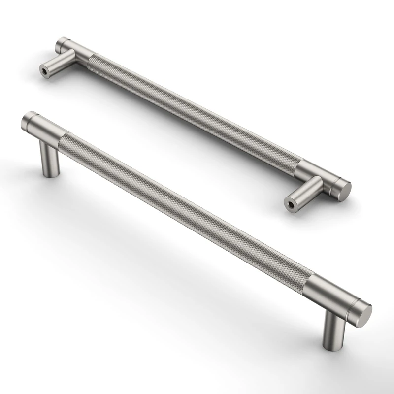 Asidrama 10 Pack 7.5 Inch(192mm) Brushed Satin Nickel Cabinet Pulls Knurled Cabinet Handles Cupboard Handles Kitchen Cabinet Hardware for Cupboard Drawer Pulls