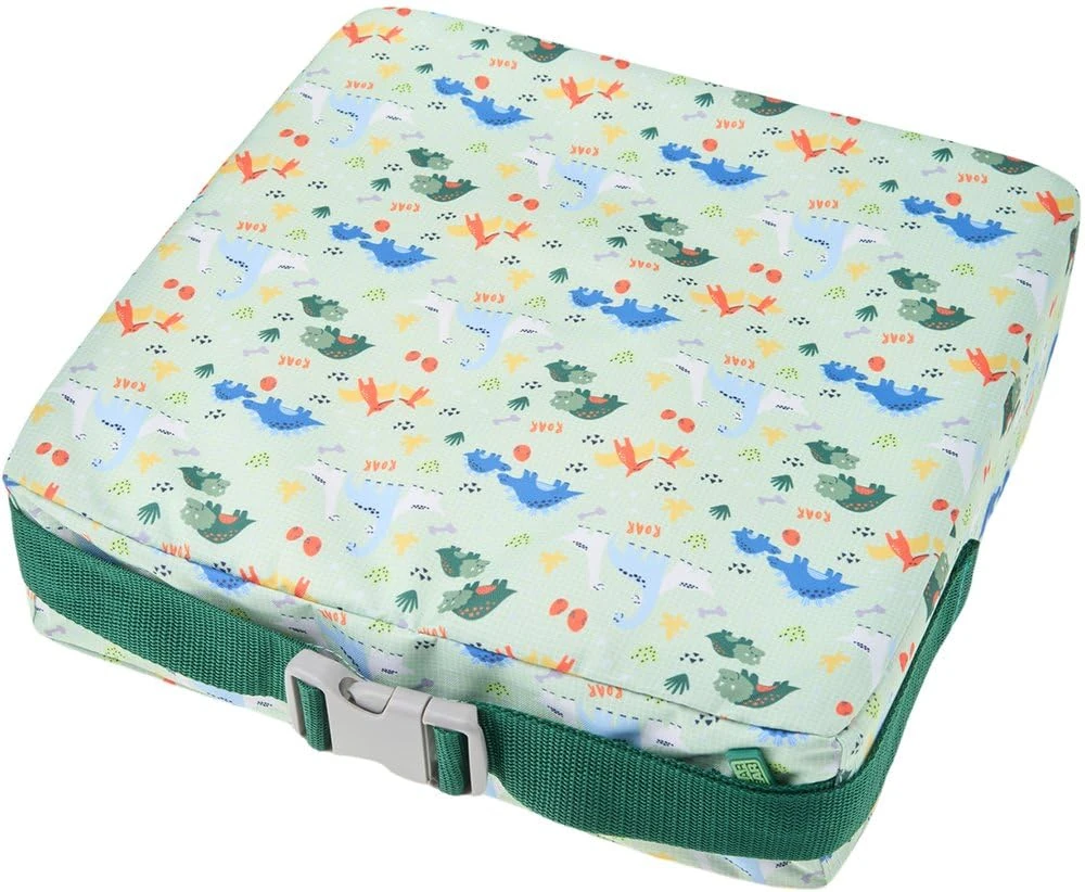 Polar Gear Baby Booster Cushion – Lightweight Booster Seat for Children 3 Years+ - Machine Washable, Adjustable Straps – 8cm Thick Foam Booster Seat Dining Chair – Dinosaur