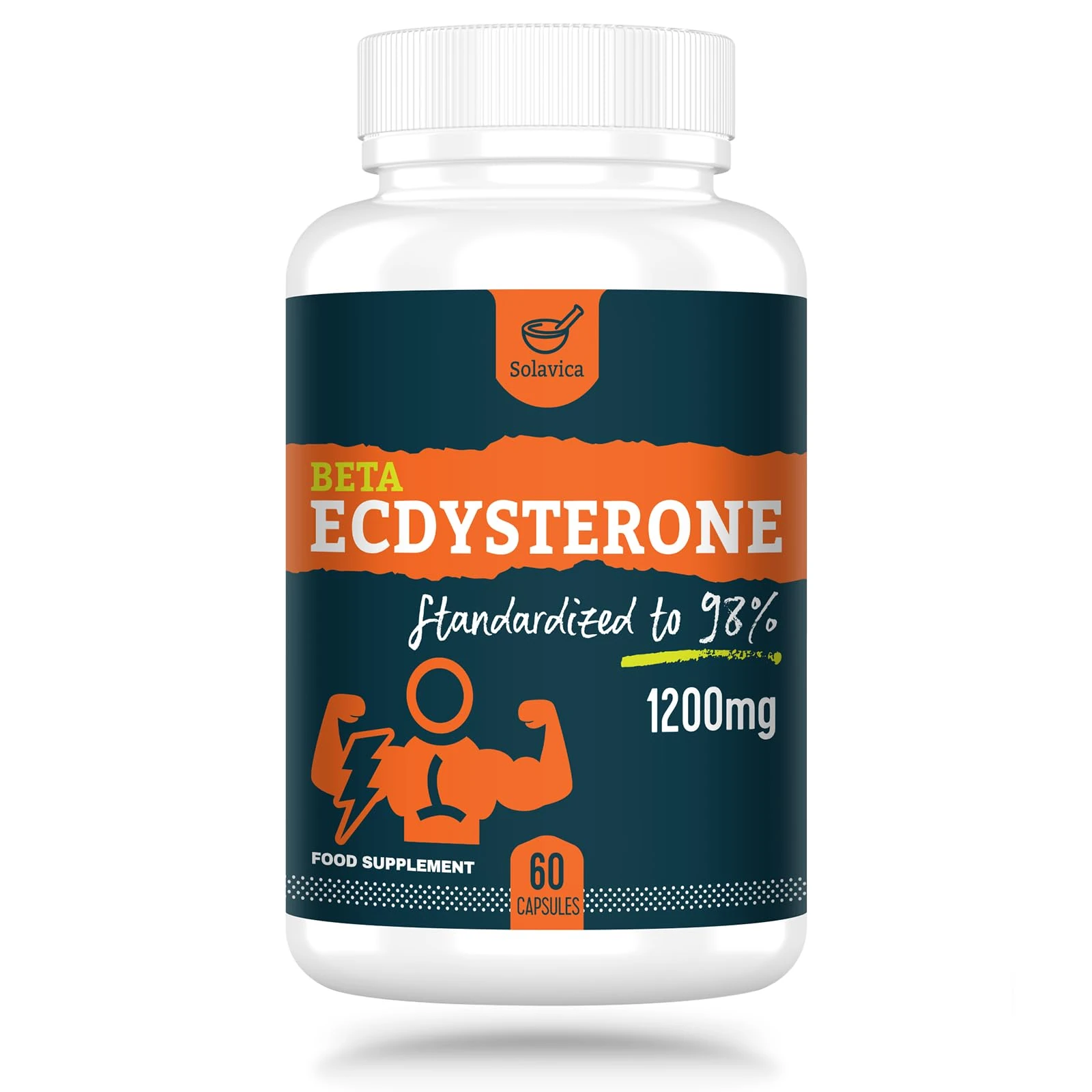 Solavica Beta Ecdysterone Supplement 1200mg Per Serving (60 Capsules)-1 Month Supply-98% Maximum Purity Ecdysterone for Endurance & Muscle Growth