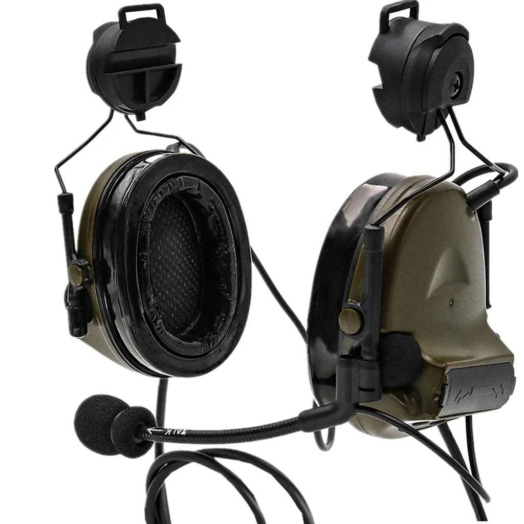 TS TAC-SKY Tactical Helmet ARC Track Adapter Stand Version Dual Communication C 3 Hearing Protection Walkie Talkie Headphones for CS outdoor tactical paintball games (Color : FG)