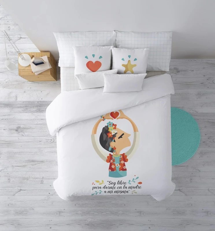 BELUM | Duvet Cover for 105 cm Bed (170 x 240 cm) 100% Organic Cotton 175 Thread Count | Oeko-Tex Certified | Model: Frida
