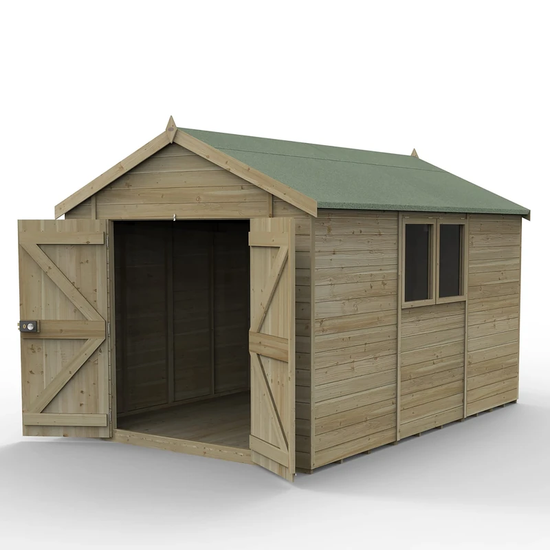 Forest Garden Timberdale 12x8 Apex Shed - Double Door