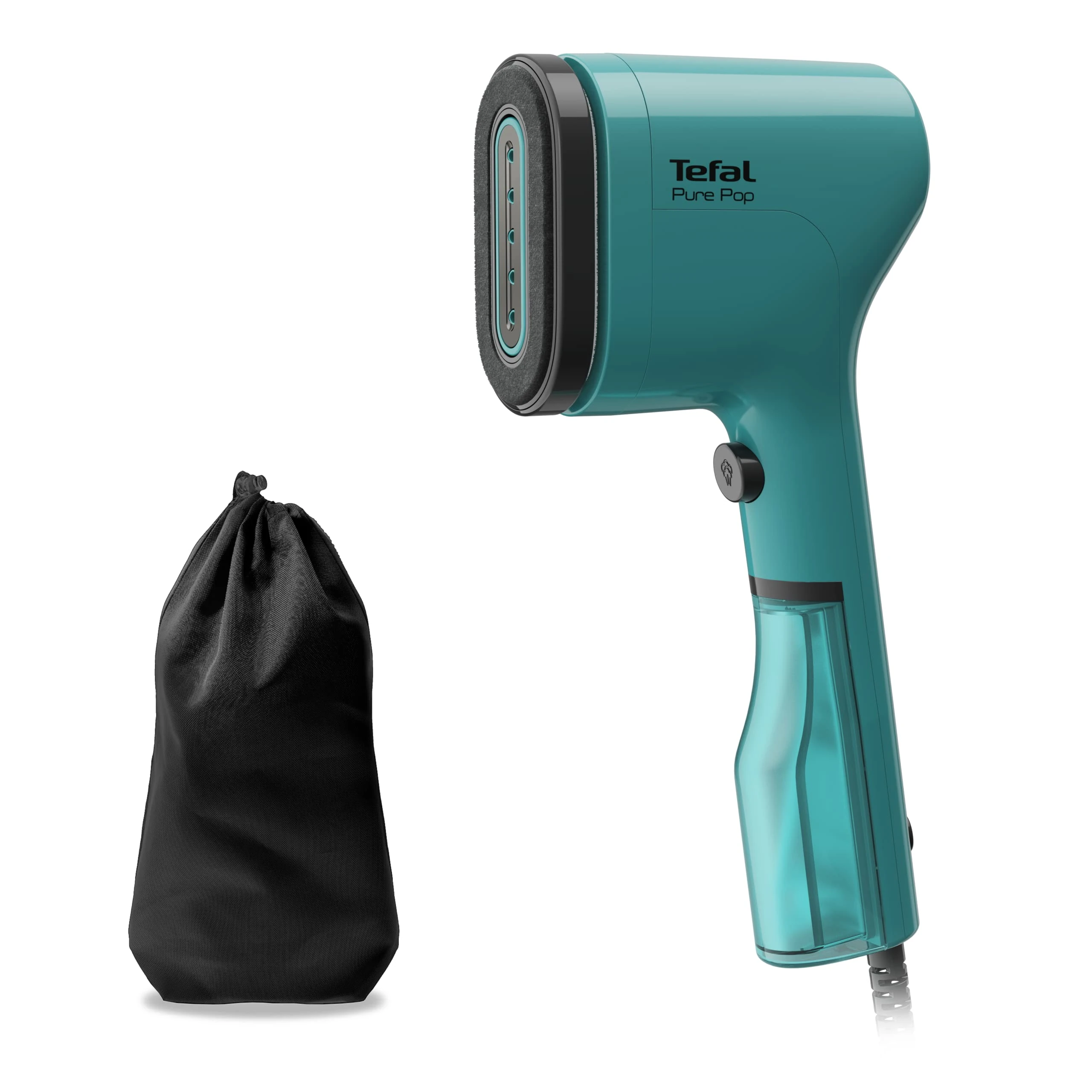 Tefal Pure POP DT2024 Garment Steam/Cleans Clothing, Steam Production up to 20 g/Min, Removes Lint, Delicate Fabrics, Reversible Attachment, Ultra Compact, Travel-Friendly, Quick Warming