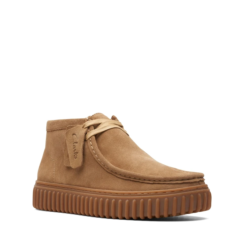 Clarks Torhill Hi Mens Dark Sand Suede, 10.5