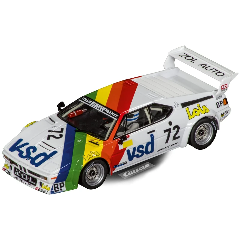 Carrera Evolution 20027716 M1 BMW Zol'Auto, No.72 24h, 1981 Slot Car, multi-color