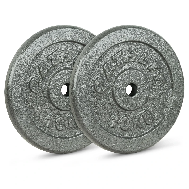 Athlyt 1-Inch Cast-Iron Weight Plates, 2 x 10kg
